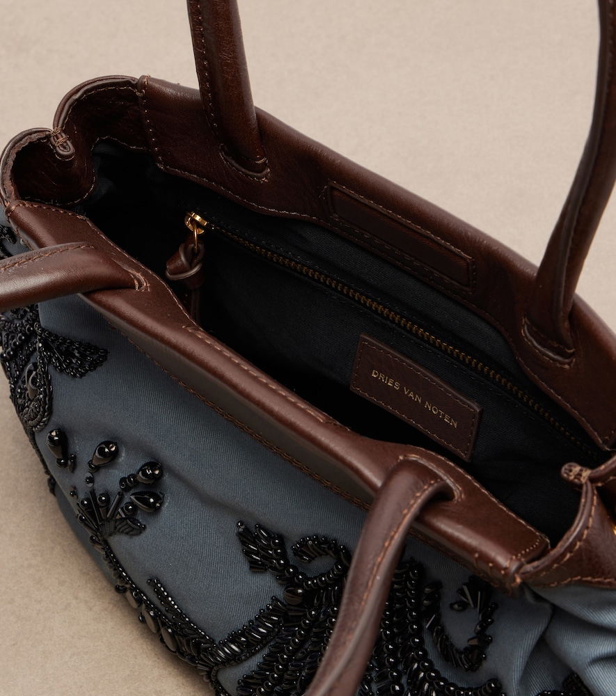  Dries Van Noten Dries Van Noten Embellished Twill Shoulder Bag 