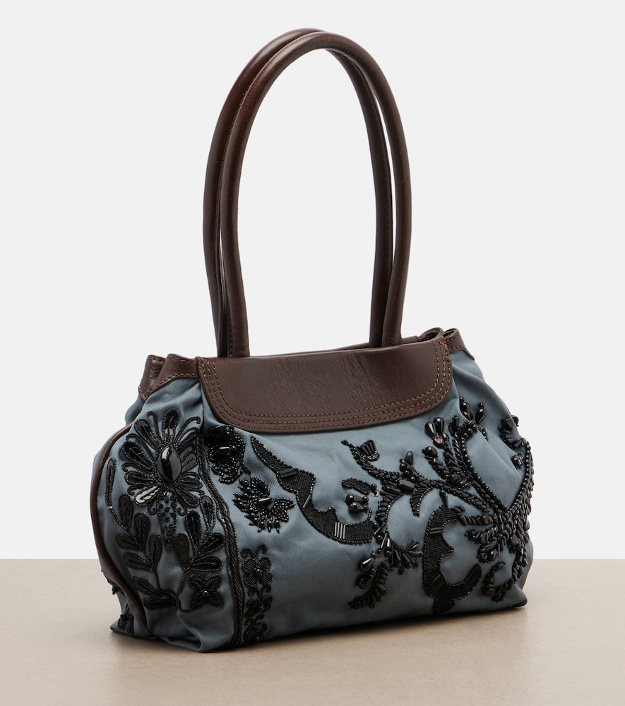  Dries Van Noten Dries Van Noten Embellished Twill Shoulder Bag 