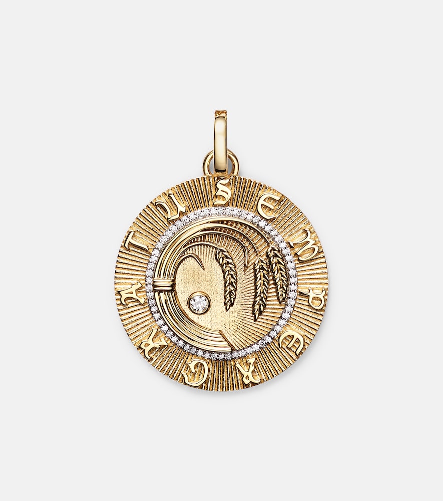 FoundRae Infinite Gratitude Large 18kt gold pendant with diamond