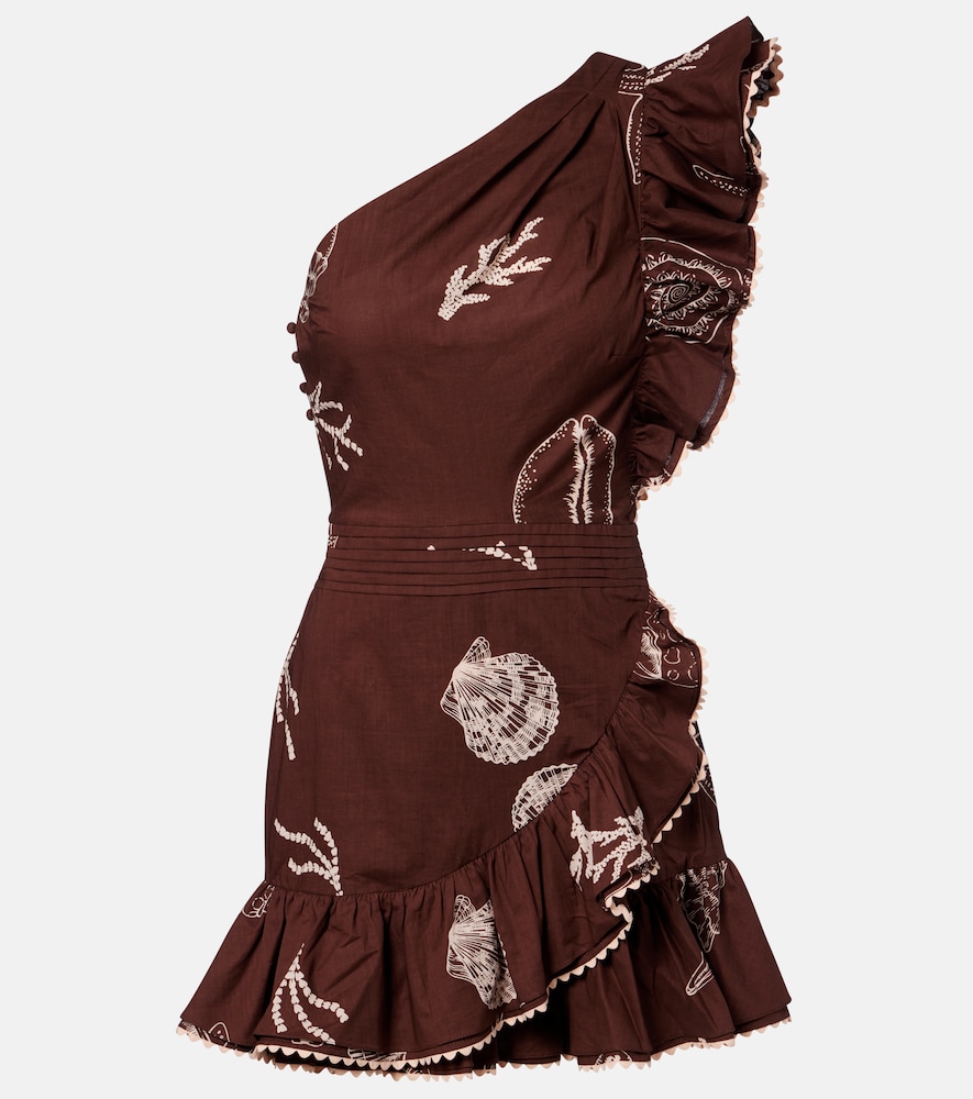 Poupette St Barth Corinne one-shoulder cotton minidress