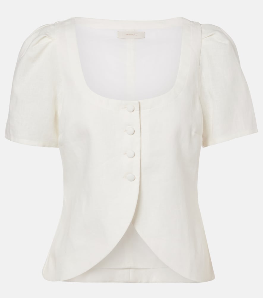 Faithfull Emma Linen Top In White