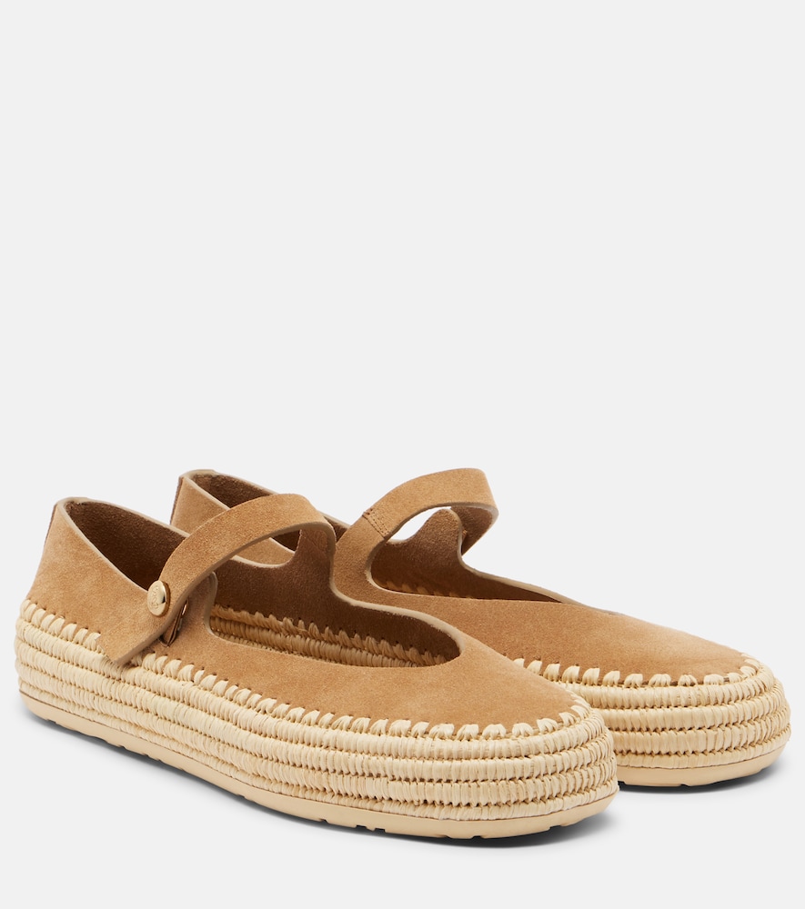 Loewe Paula's Ibiza Rio Suede Espadrilles In Beige
