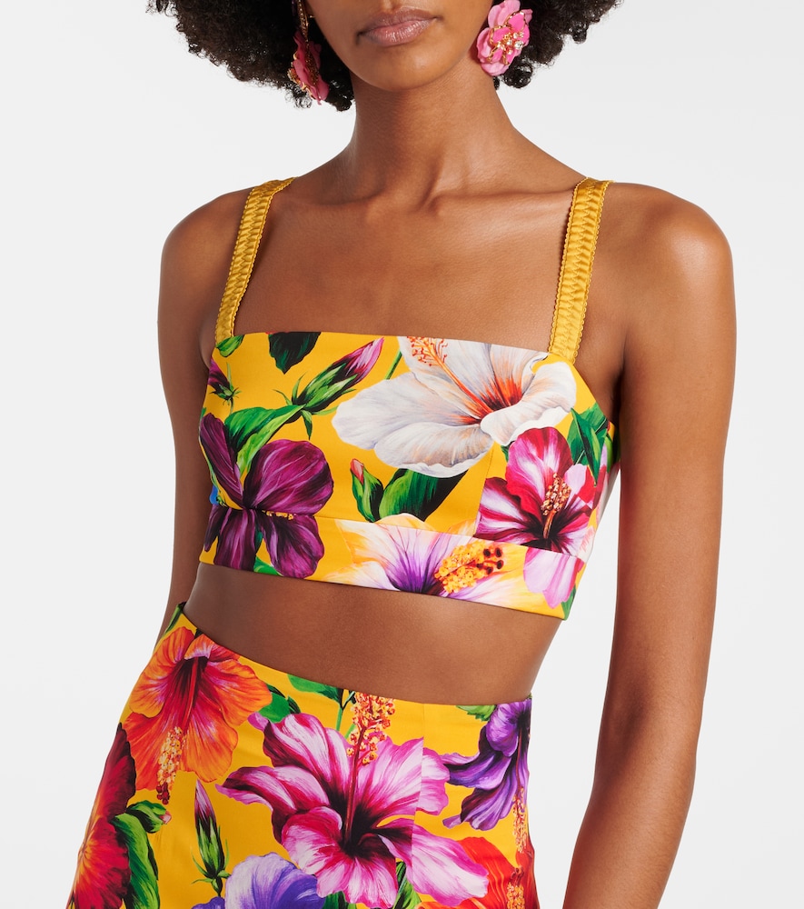 Dolce & Gabbana Floral silk-blend crop top