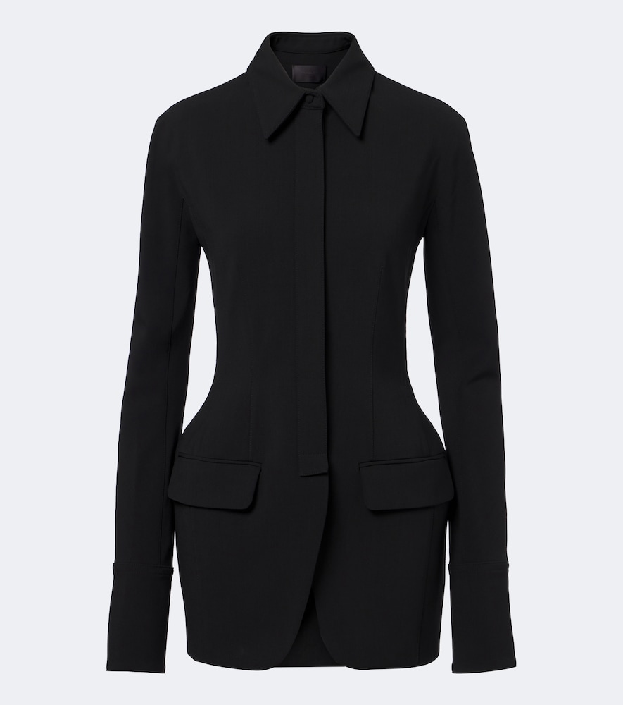 Mugler Wool-blend Jacket In Black