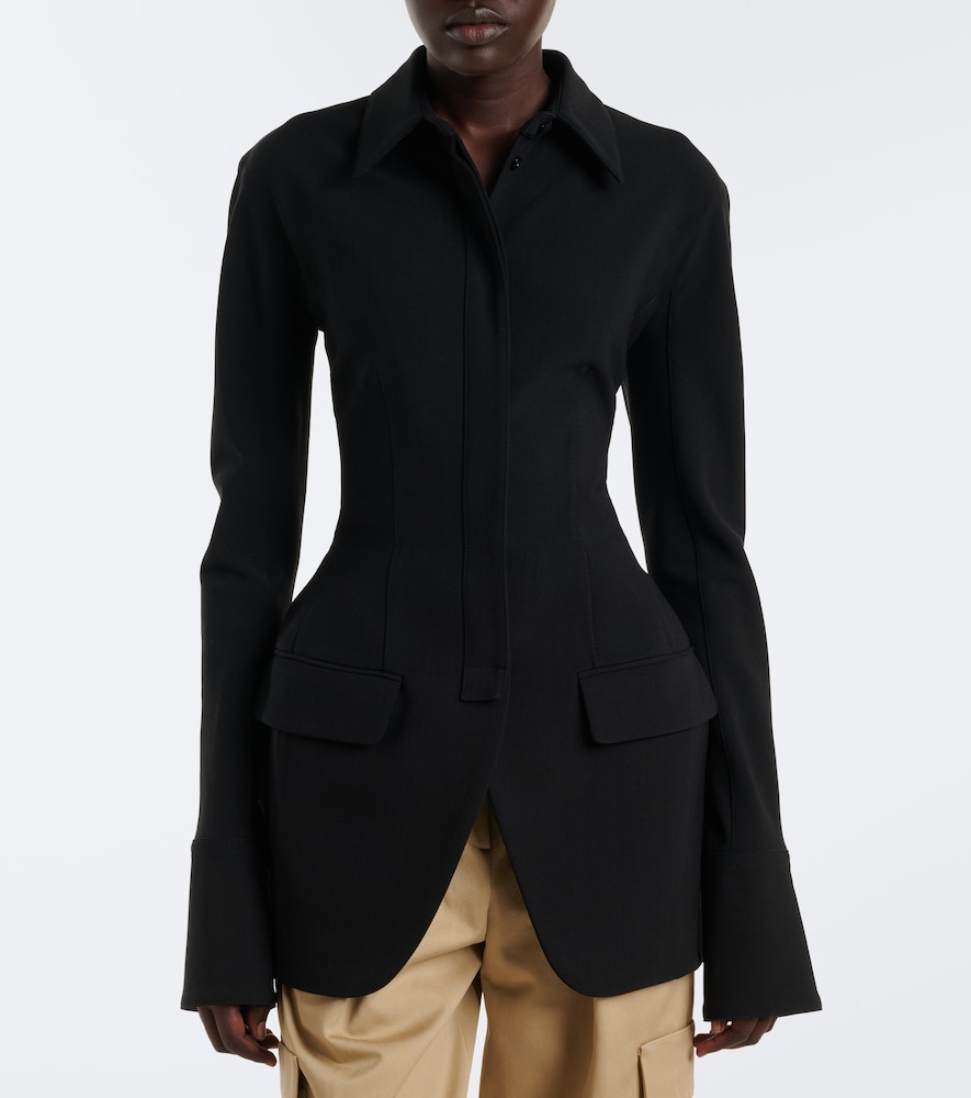 Mugler Wool-blend Jacket In Black