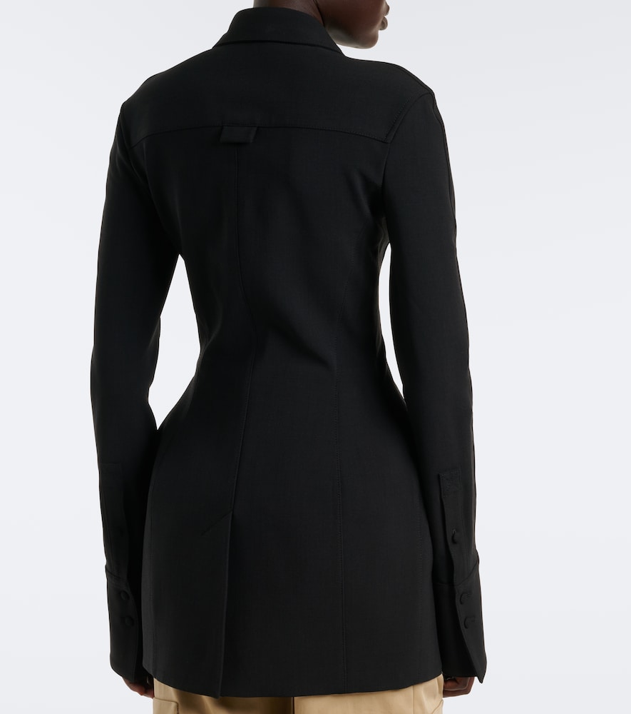 Mugler Wool-blend Jacket In Black