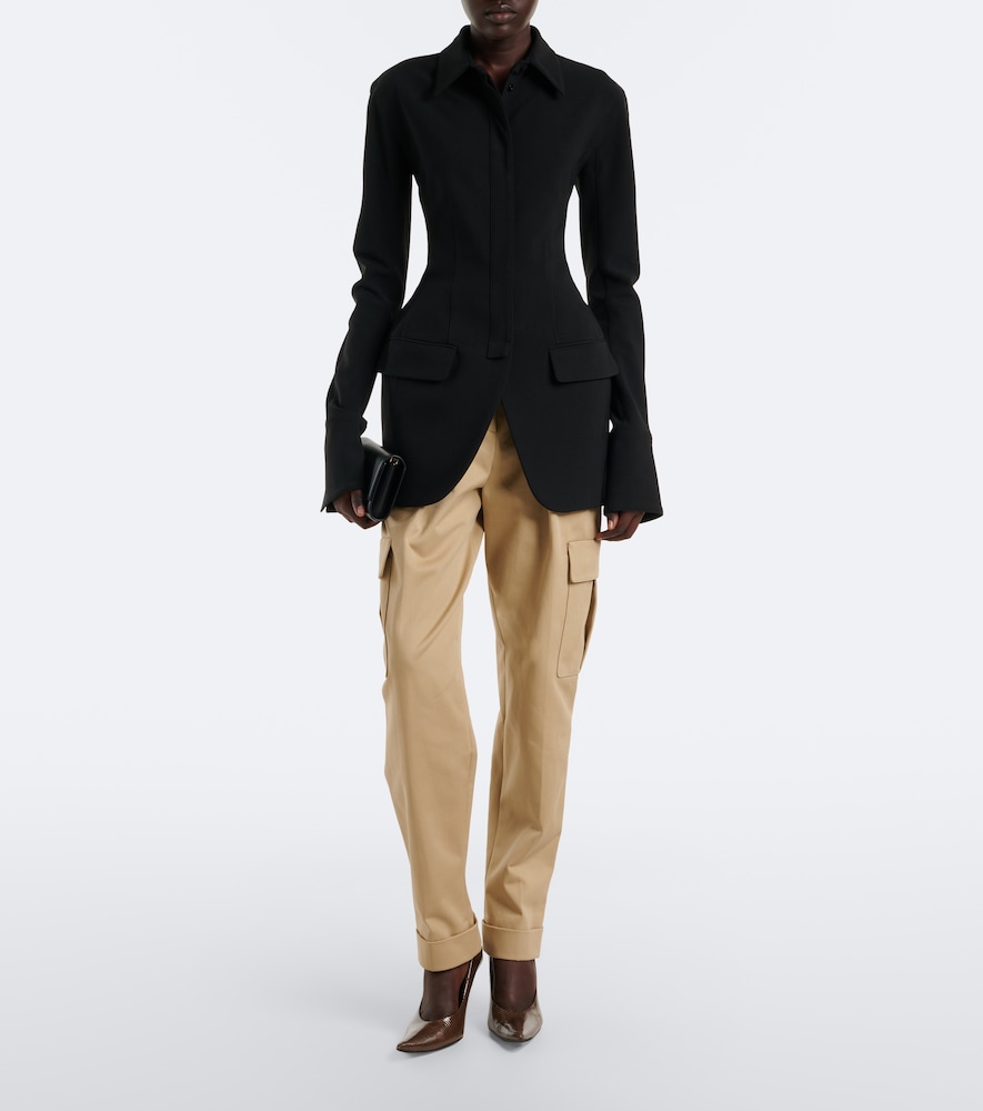 Mugler Wool-blend Jacket In Black
