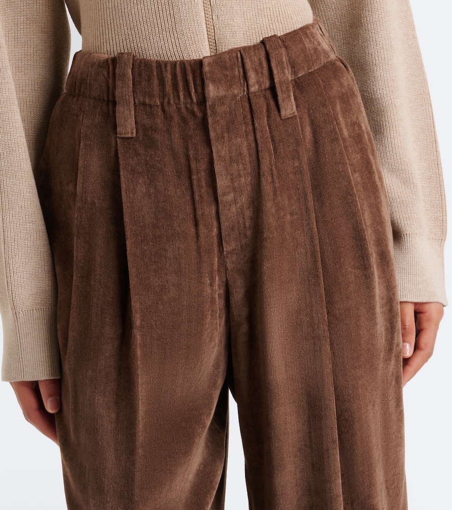 Brunello Cucinelli Pleated velvet straight pants | Thumbnail 6 Brunello Cucinelli Pleated velvet straight pants | Thumbnail 6