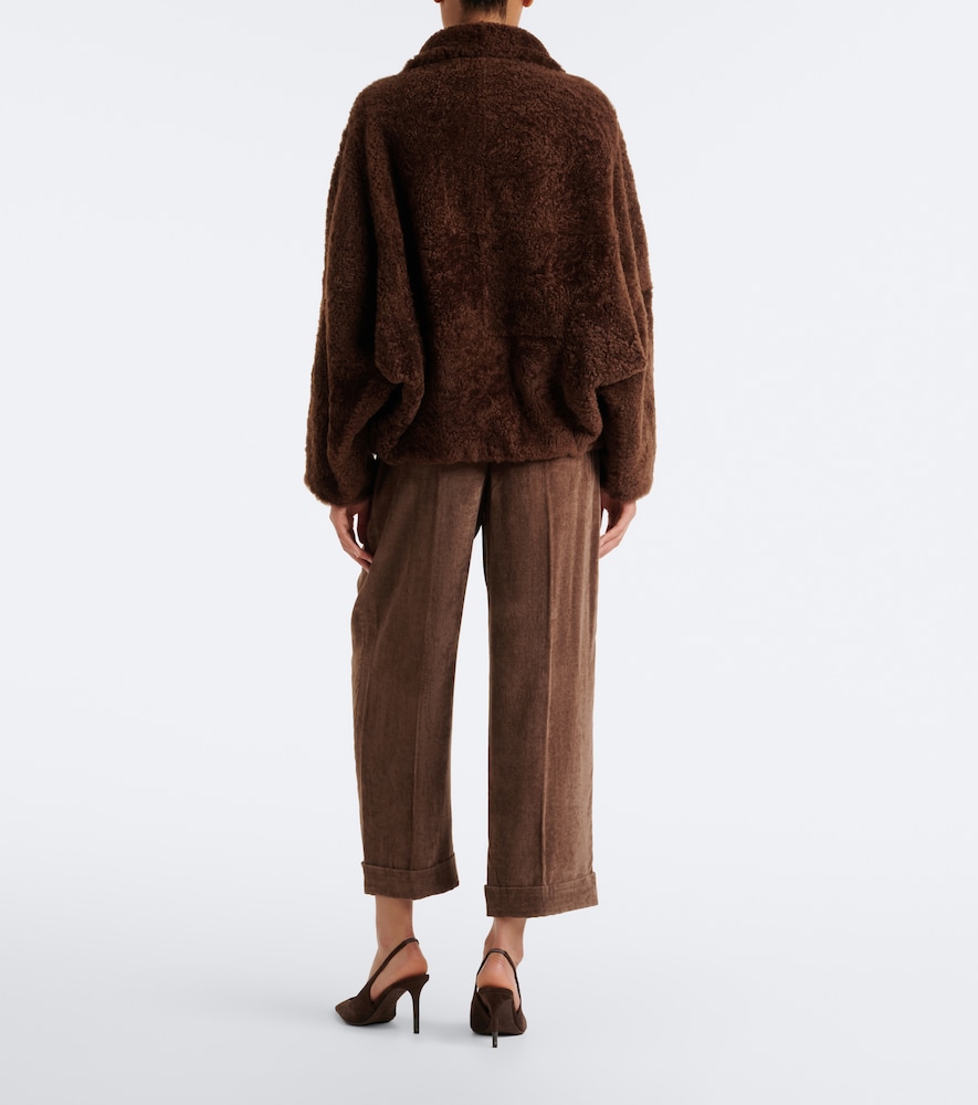 Brunello Cucinelli Pleated velvet straight pants | Thumbnail 5 Brunello Cucinelli Pleated velvet straight pants | Thumbnail 5