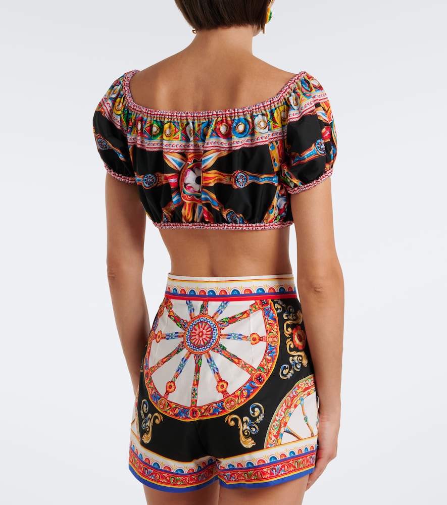 Dolce&Gabbana Carretto Cotton Poplin Crop Top