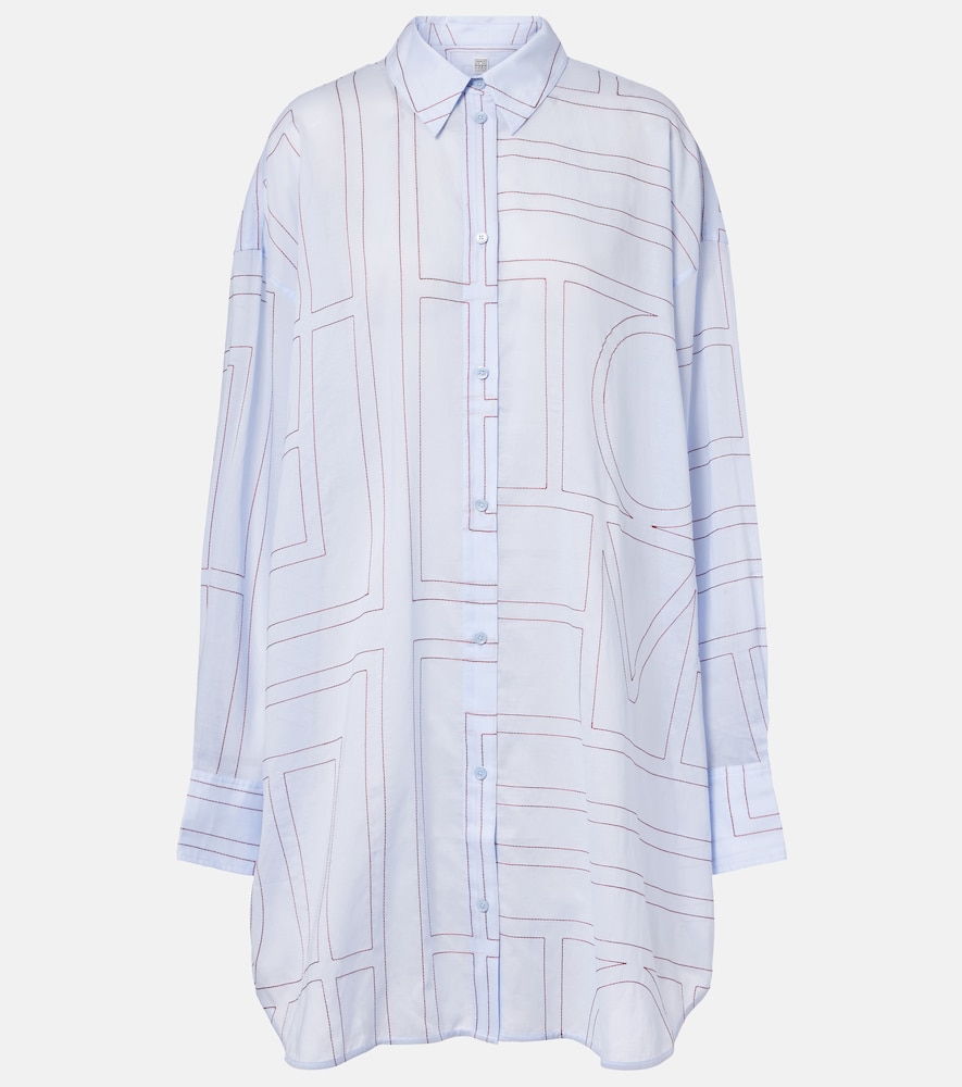 Toteme Embroidered cotton-blend poplin shirt