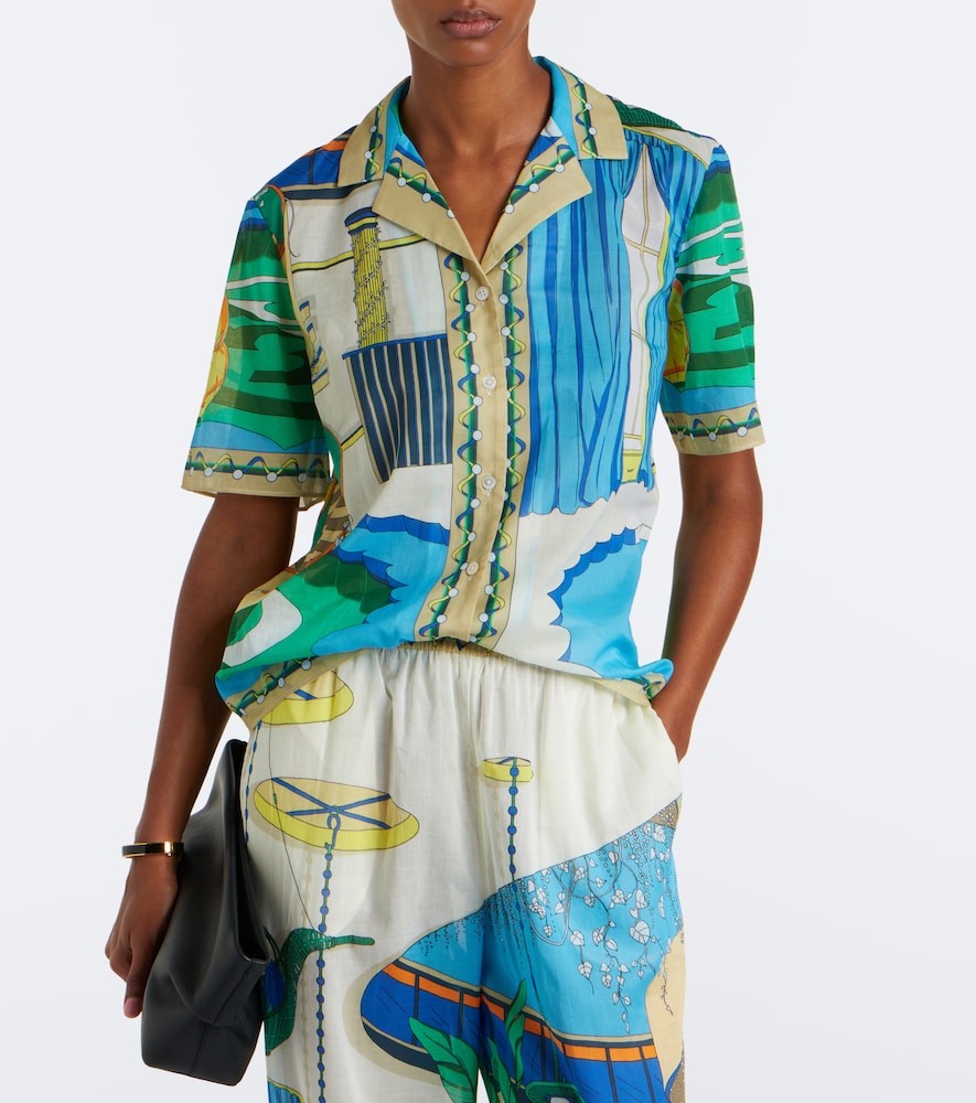 Tory Burch Printed cotton poplin bowling shirt | Thumbnail 2 Tory Burch Printed cotton poplin bowling shirt | Thumbnail 2