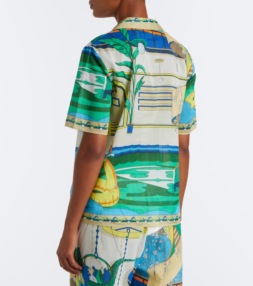 Tory Burch Printed cotton poplin bowling shirt | Thumbnail 4 Tory Burch Printed cotton poplin bowling shirt | Thumbnail 4