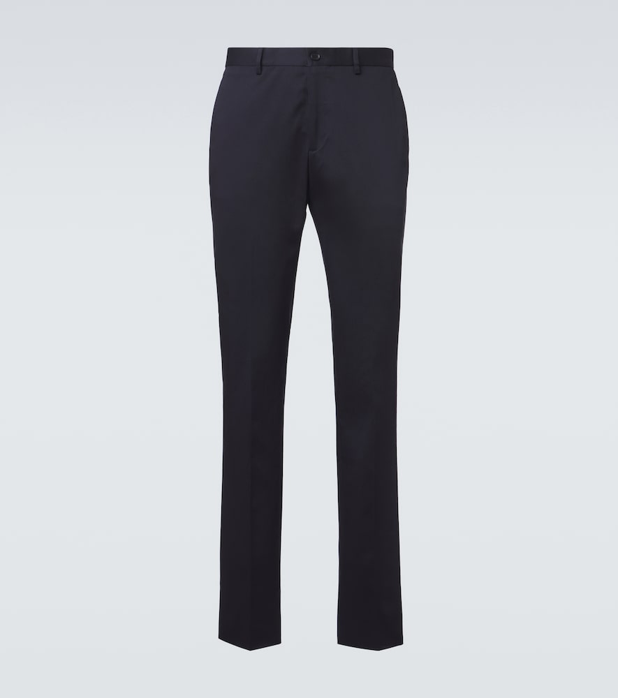 Etro Cotton-blend Slim Pants In Blue