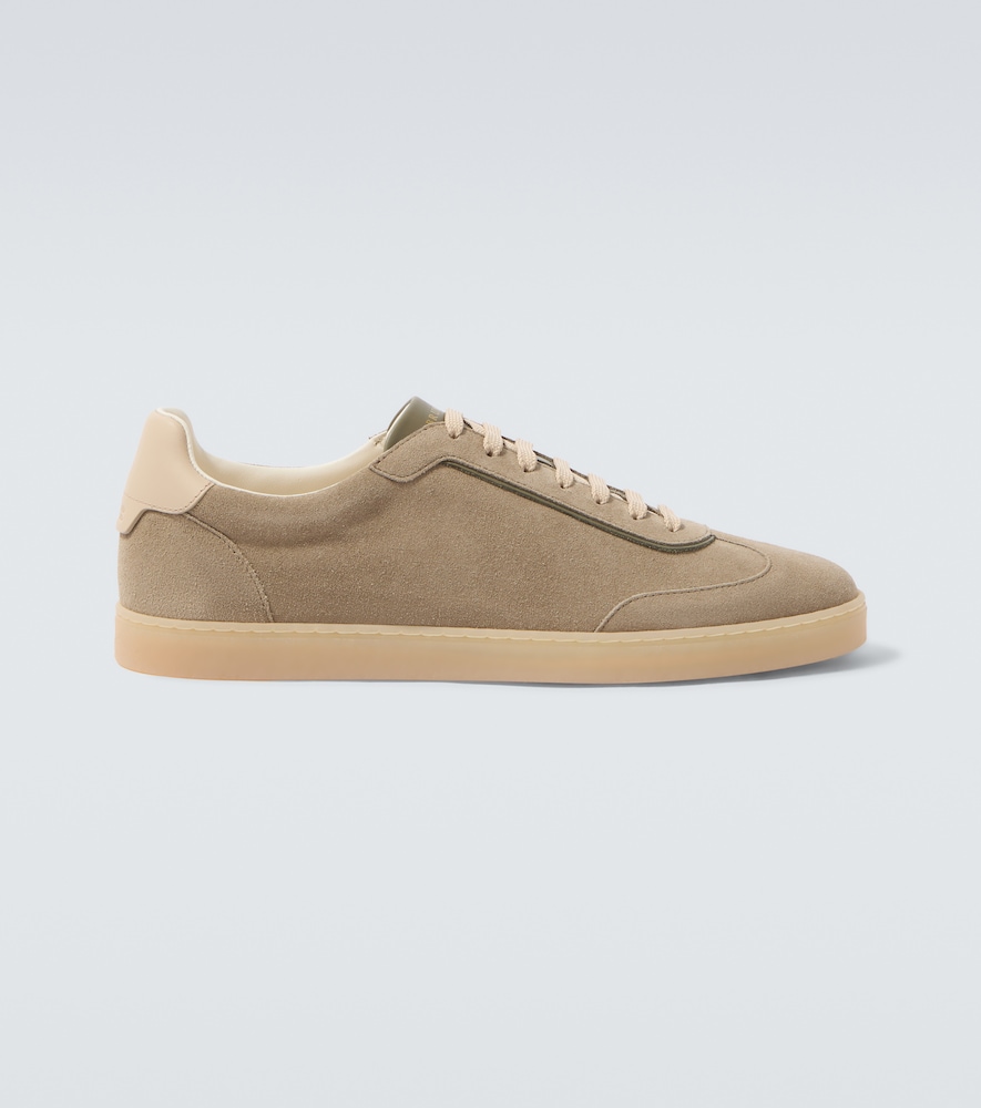  Brunello Cucinelli Brunello Cucinelli Leather-trimmed Suede Sneakers 