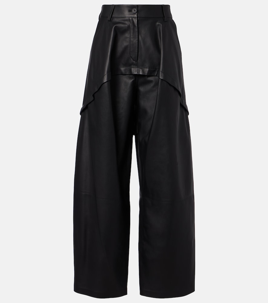 Weite Hose aus Leder