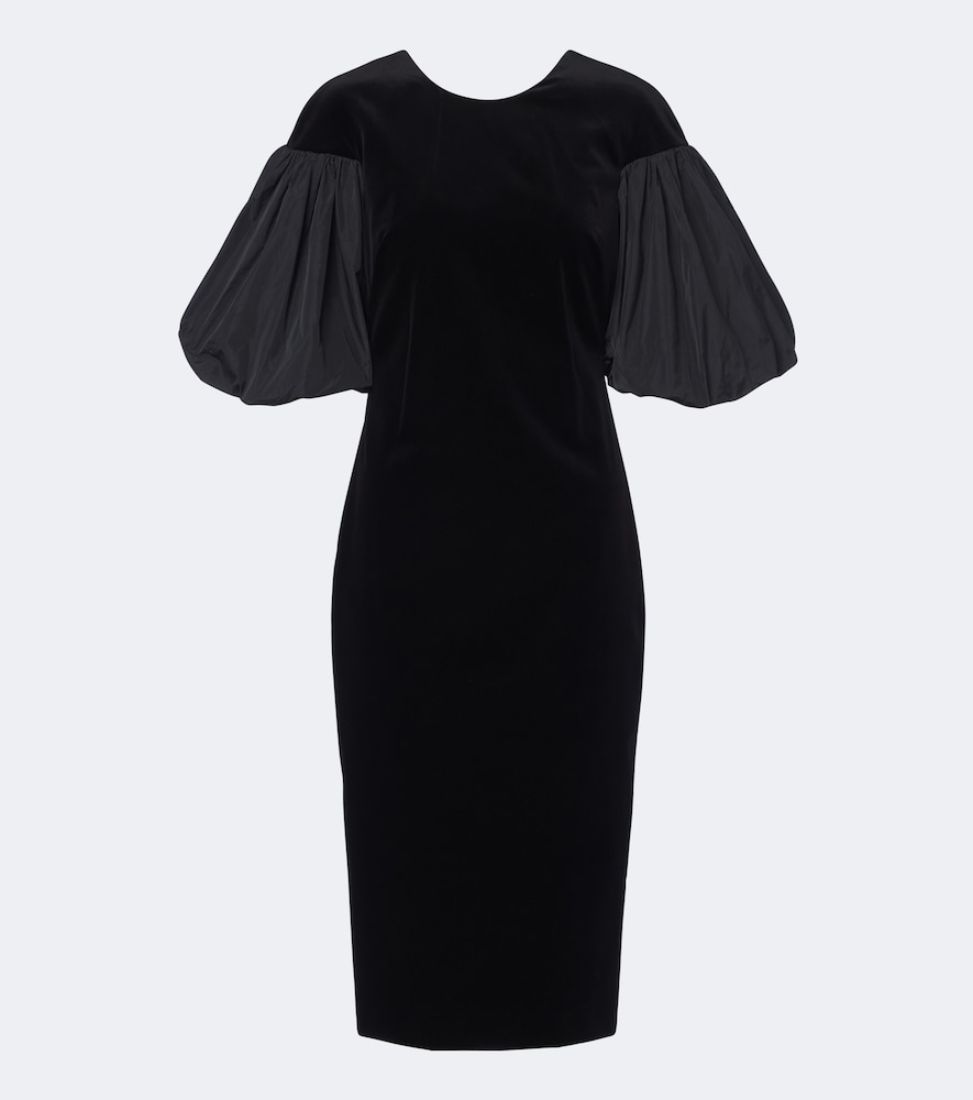 Midikleid aus Samt mit Taft
