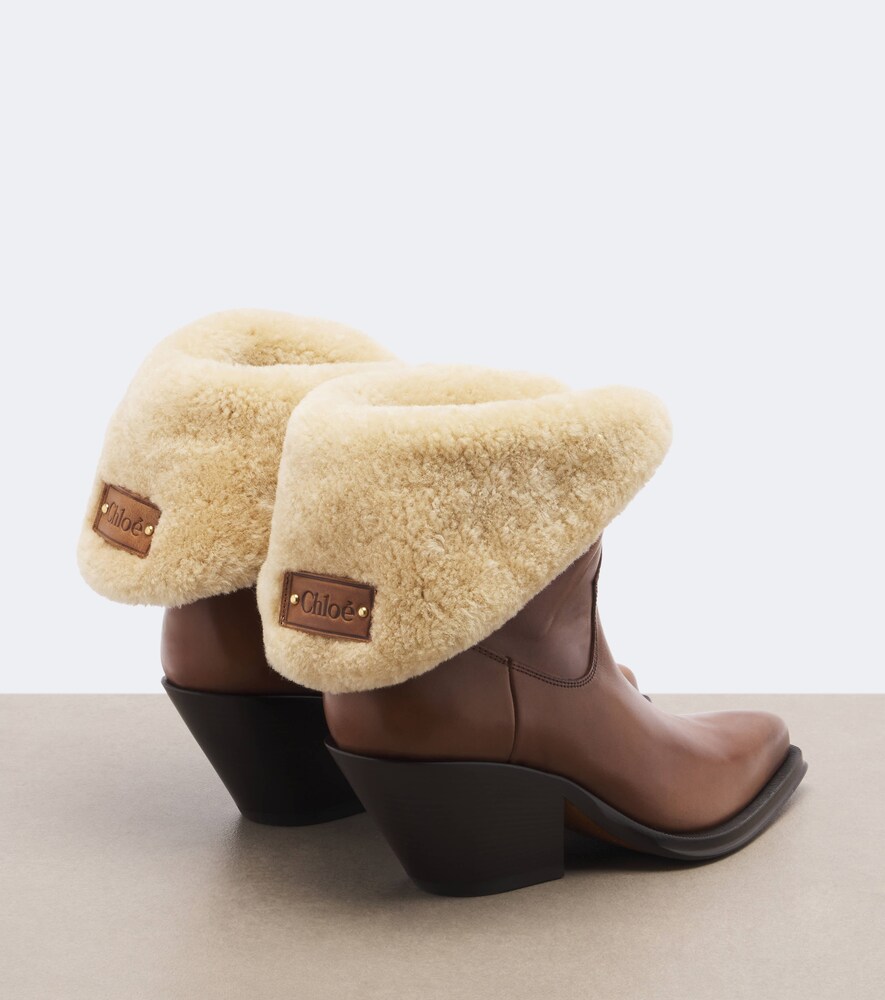Chloé Azelan Shearling-Lined Ankle Boots