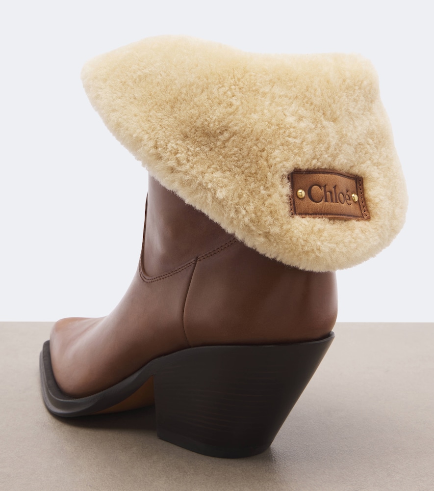 Chloé Azelan Shearling-Lined Ankle Boots