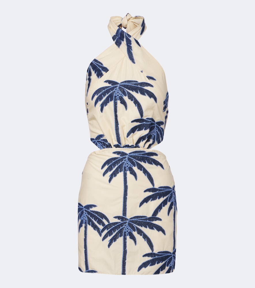 Besticktes Minikleid aus einem Baumwollgemisch