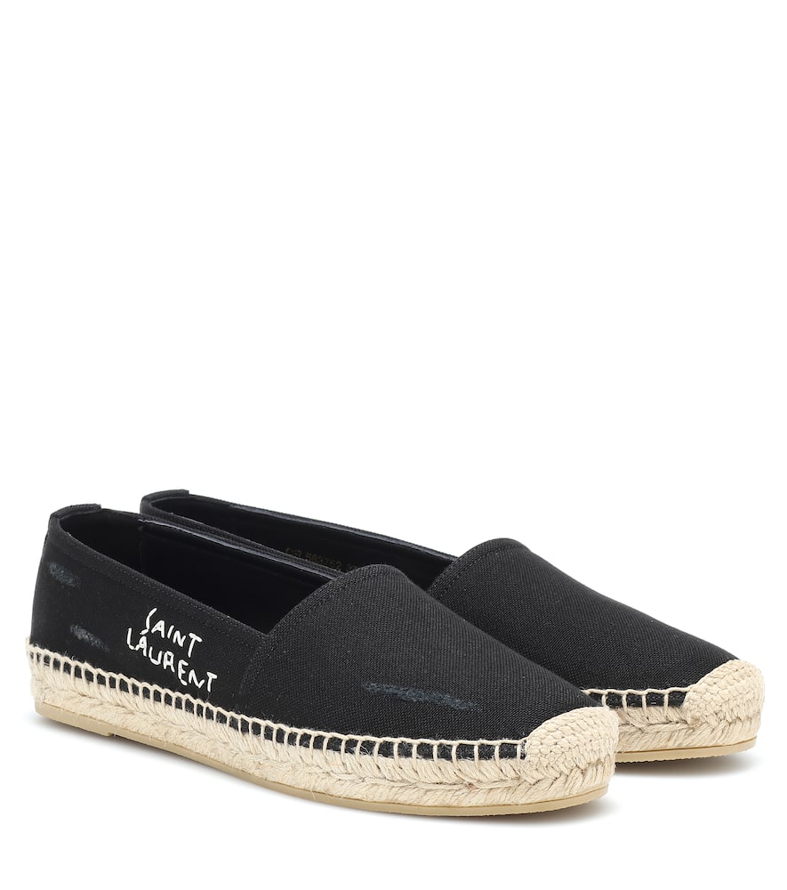 Click to view more detailed imagery on our partner's website Saint Laurent Espadrilles In Used Embroidered Canvas In Black