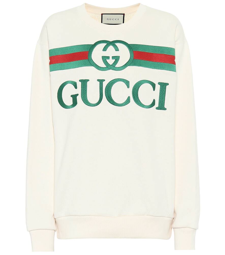 GUCCI Oversized logo cotton sweatshirt,P00436367
