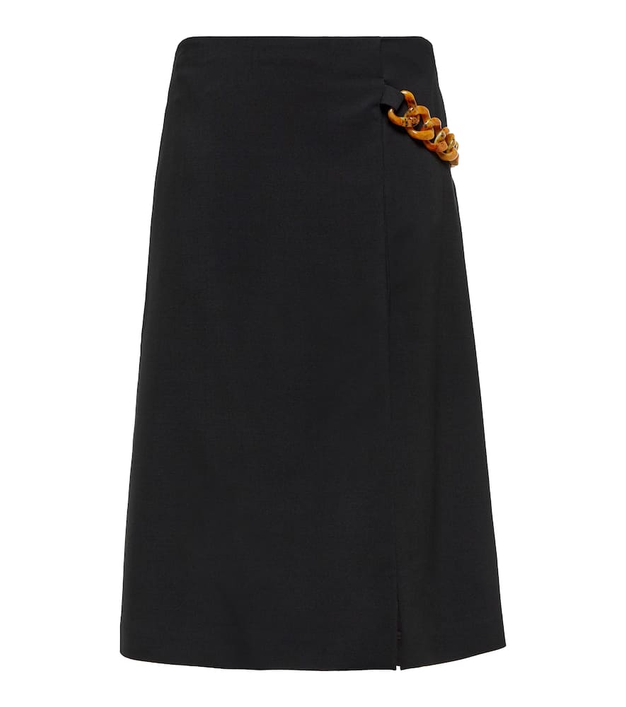 Stella McCartney Chain-trimmed midi skirt