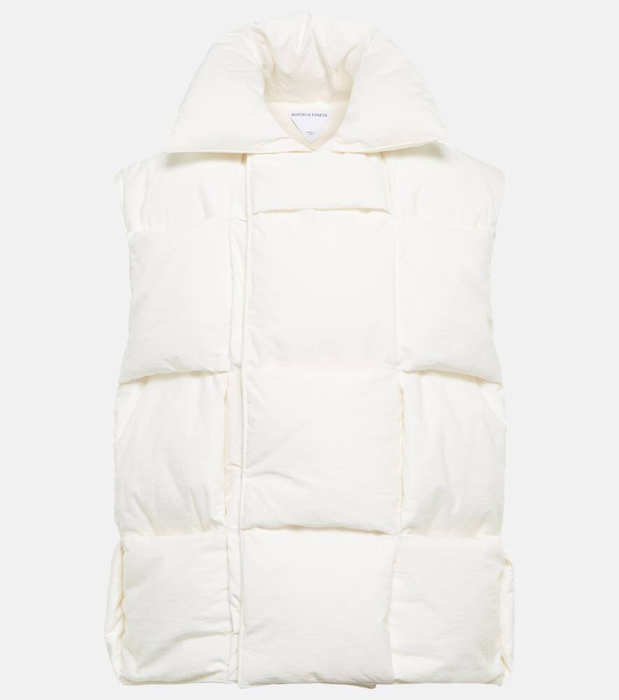 Bottega Veneta Intreccio Padded Vest In Chalk