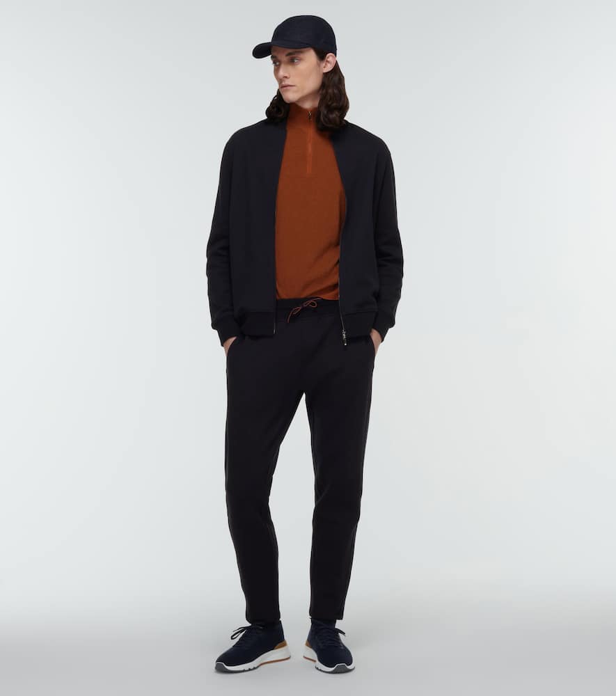 Loro Piana Whitney Slim Cotton-blend Pants In Blue Navy