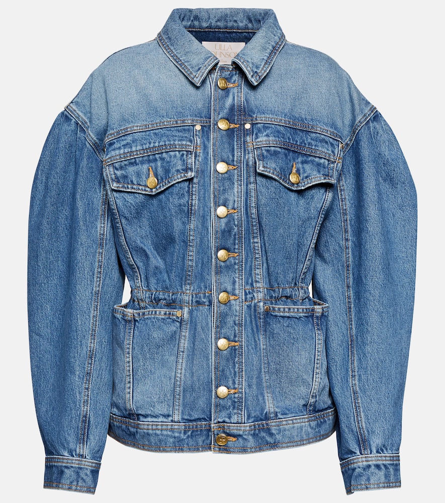 Ulla Johnson Odette Blouson Sleeve Denim Jacket In Danube Medium Indigo Wash