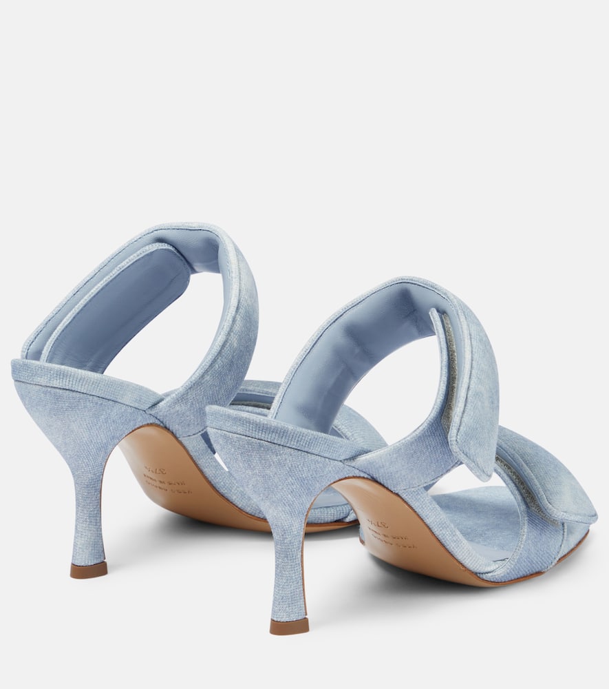 Gia Borghini Perni 03 Leather Sandals In Denim