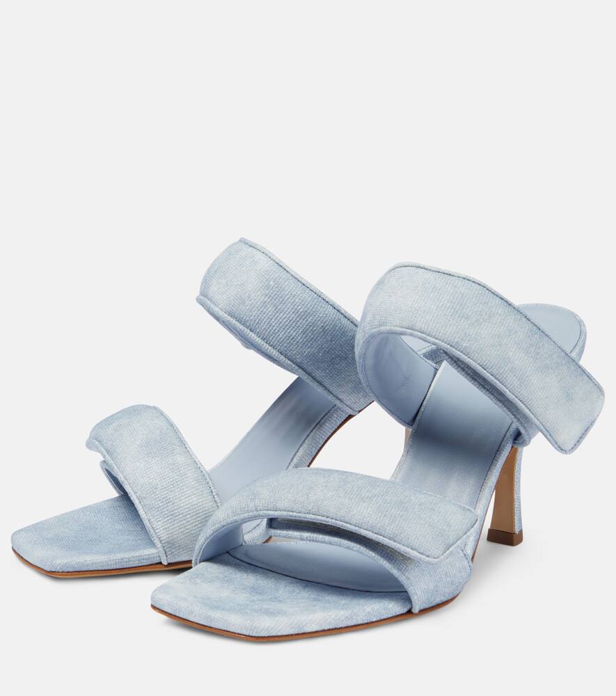 Gia Borghini Perni 03 Leather Sandals In Denim