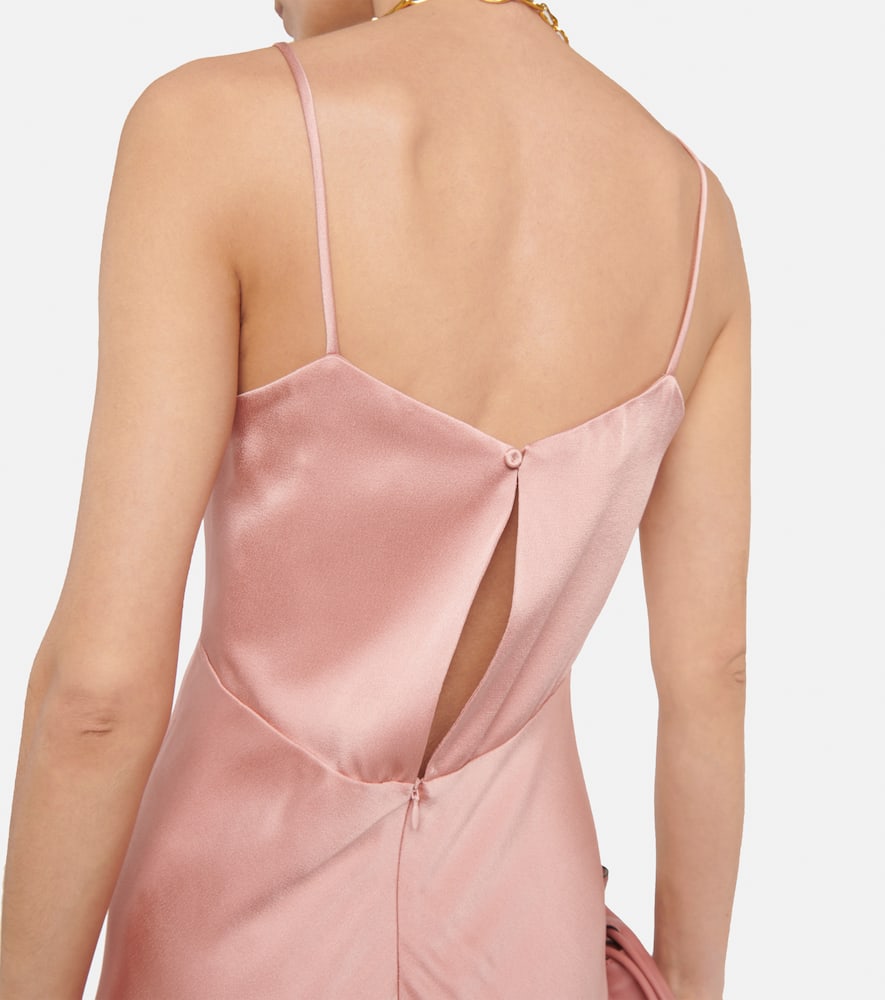 Shop Max Mara Bridal Selce Satin Slip Dress In Pink