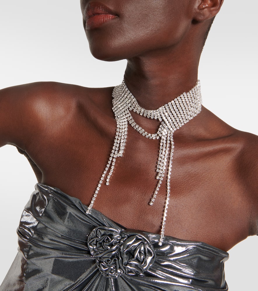 Shop Magda Butrym Crystal-embellished Choker In Silver