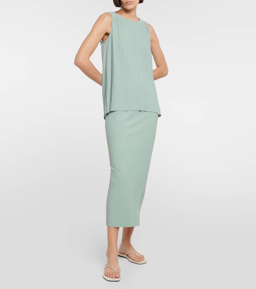 Max Mara Leisure Dyser Pleated Jersey Top In Green
