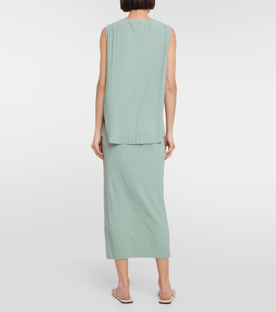 Max Mara Leisure Dyser Pleated Jersey Top In Green