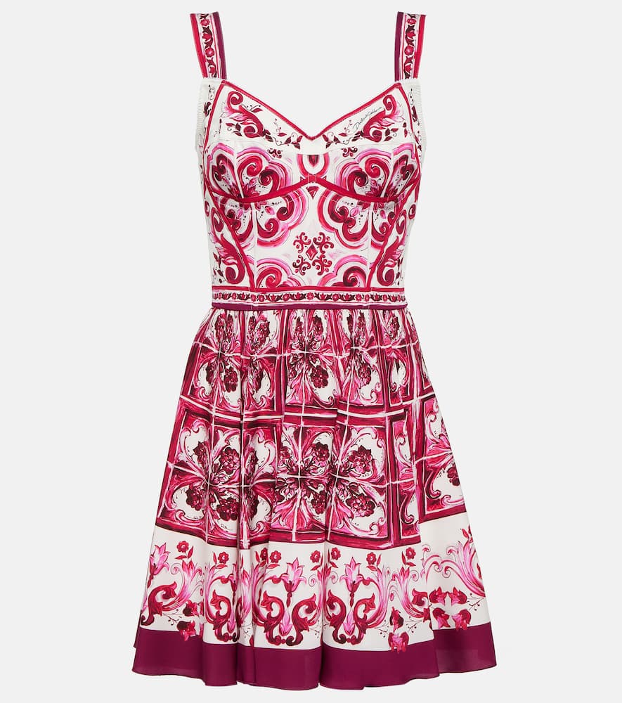 Dolce & Gabbana Majolica silk-blend minidress