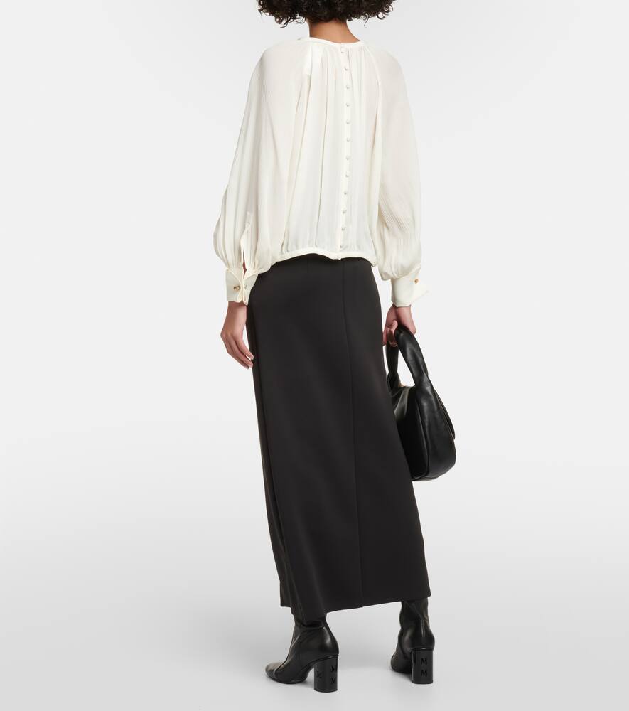 Max Mara Narvel Silk Crêpe Top In White