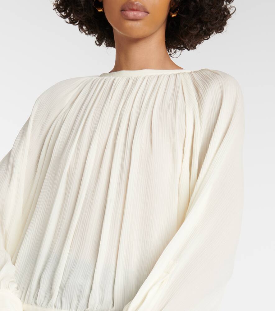 Max Mara Narvel Silk Crêpe Top In White