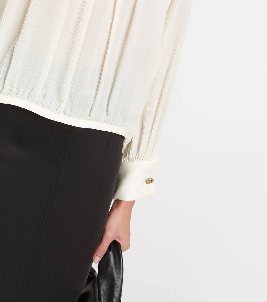 Max Mara Narvel Silk Crêpe Top In White