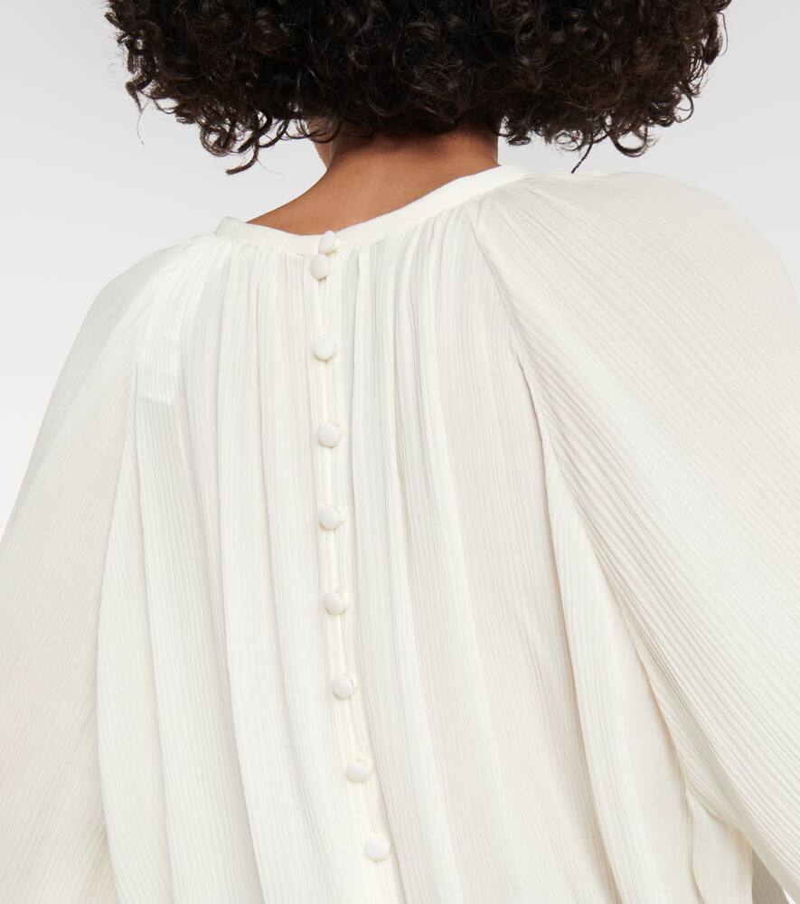 Max Mara Narvel Silk Crêpe Top In White