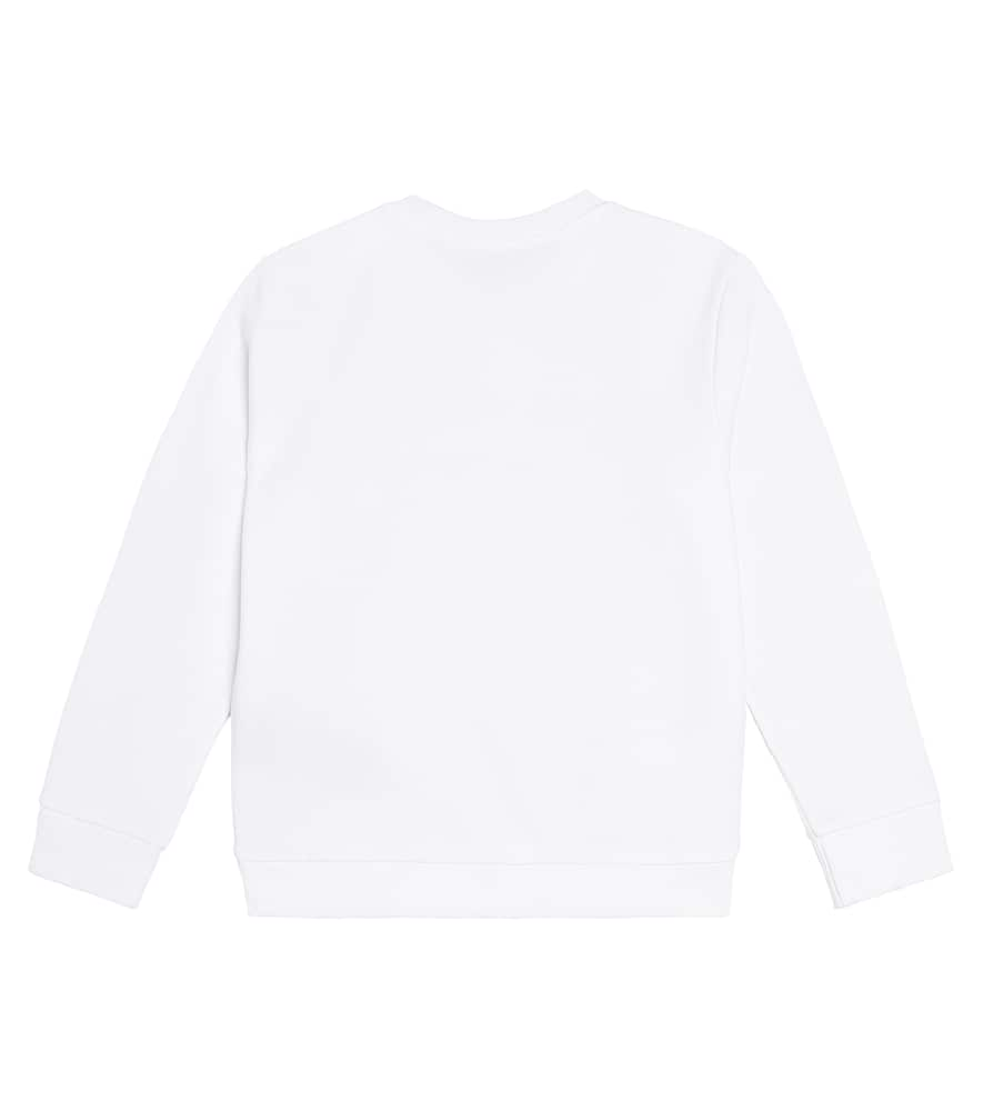 Shop Balmain Logo Cotton Jersey Sweatshirt In White