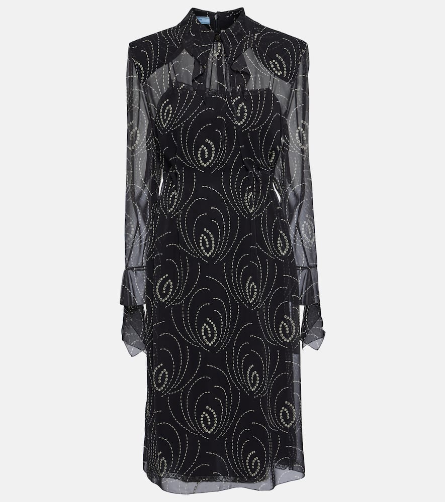 Printed georgette midi dress
