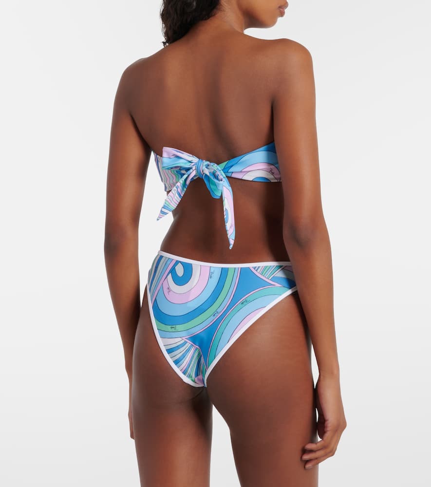 Pucci Printed Bikini Top In Blue