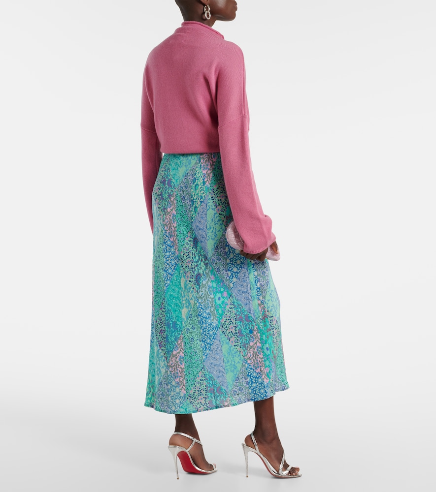  Rixo Rixo Ardith Patchwork Silk Midi Skirt 