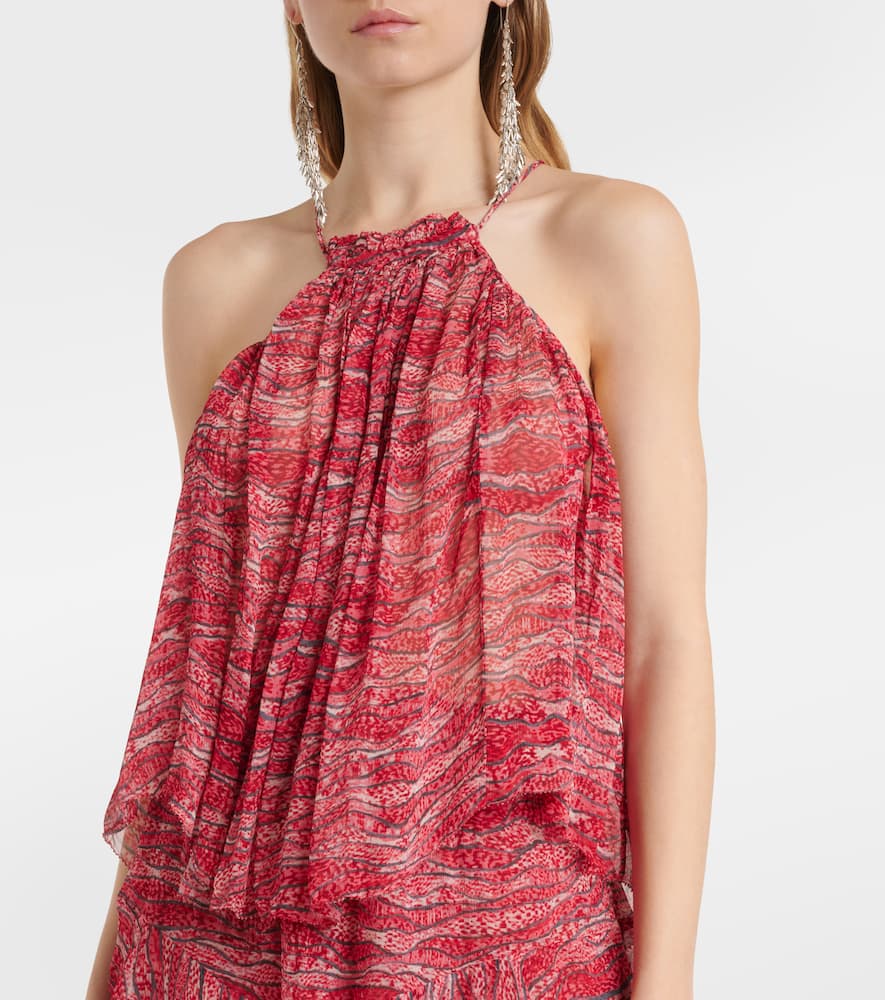 Isabel Marant Étoile Akila Printed Top In Red