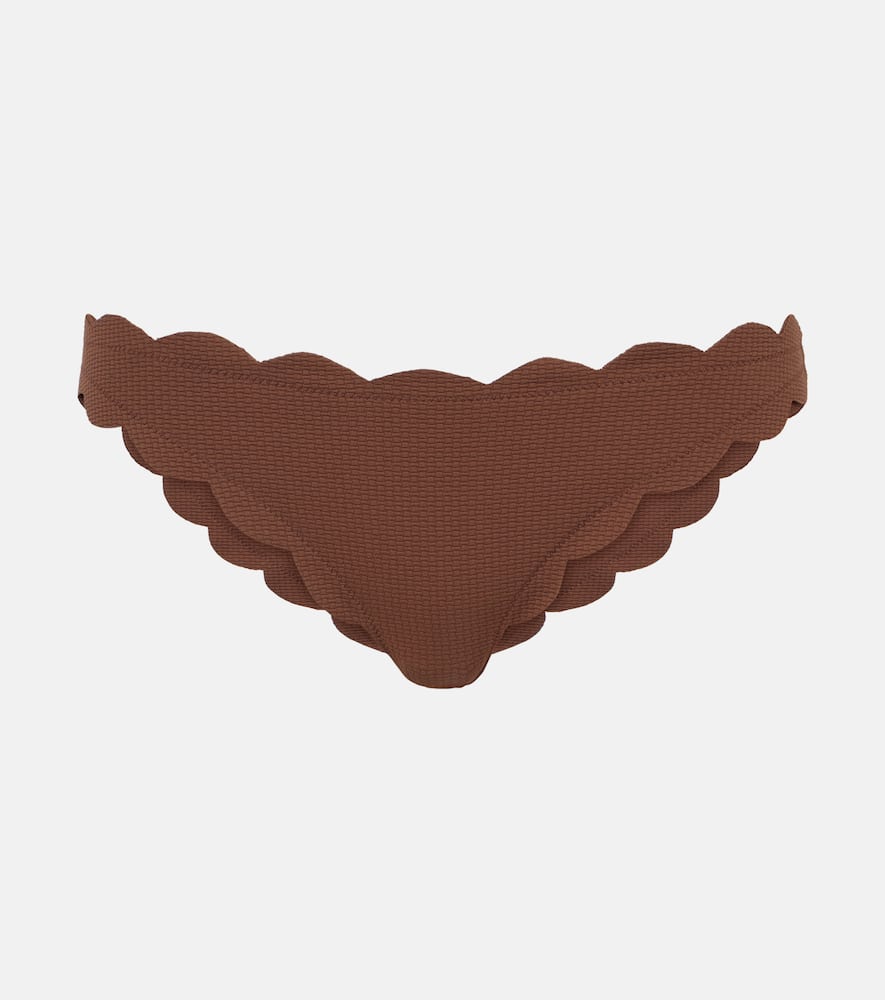 Marysia Antibes Scalloped Bikini Botom In Brown