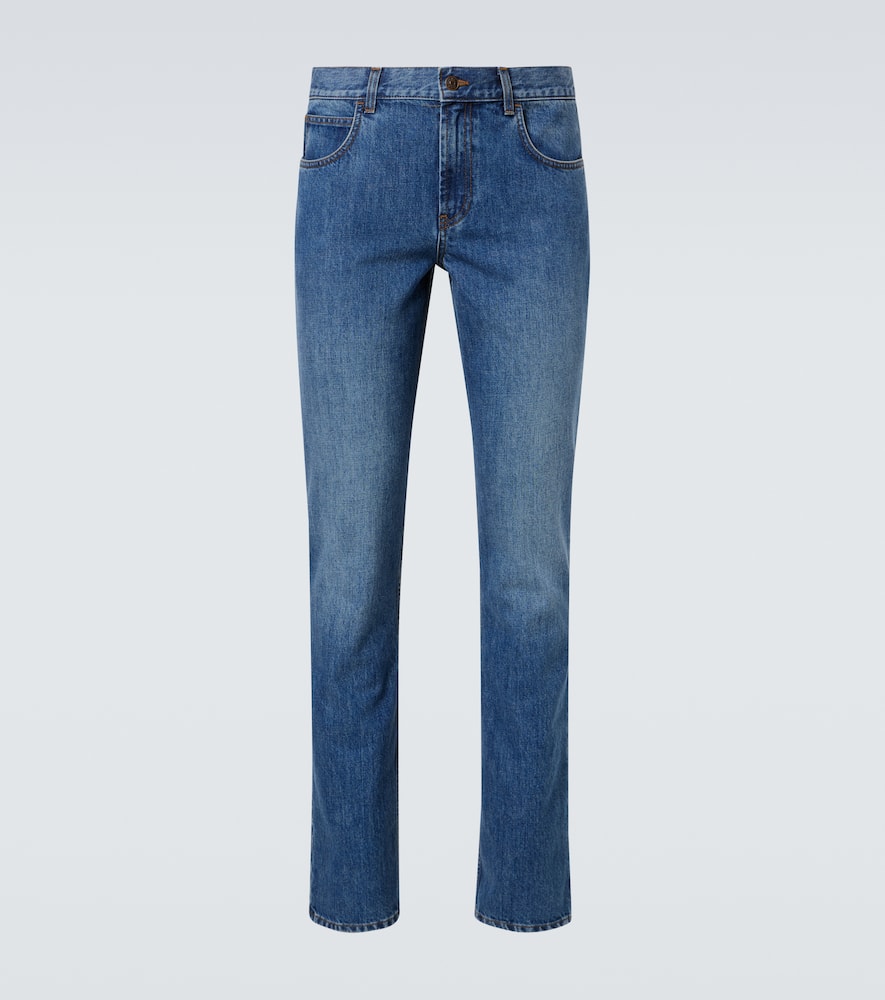 The Row Jaxon Cotton Flared Jeans In Washed Blue