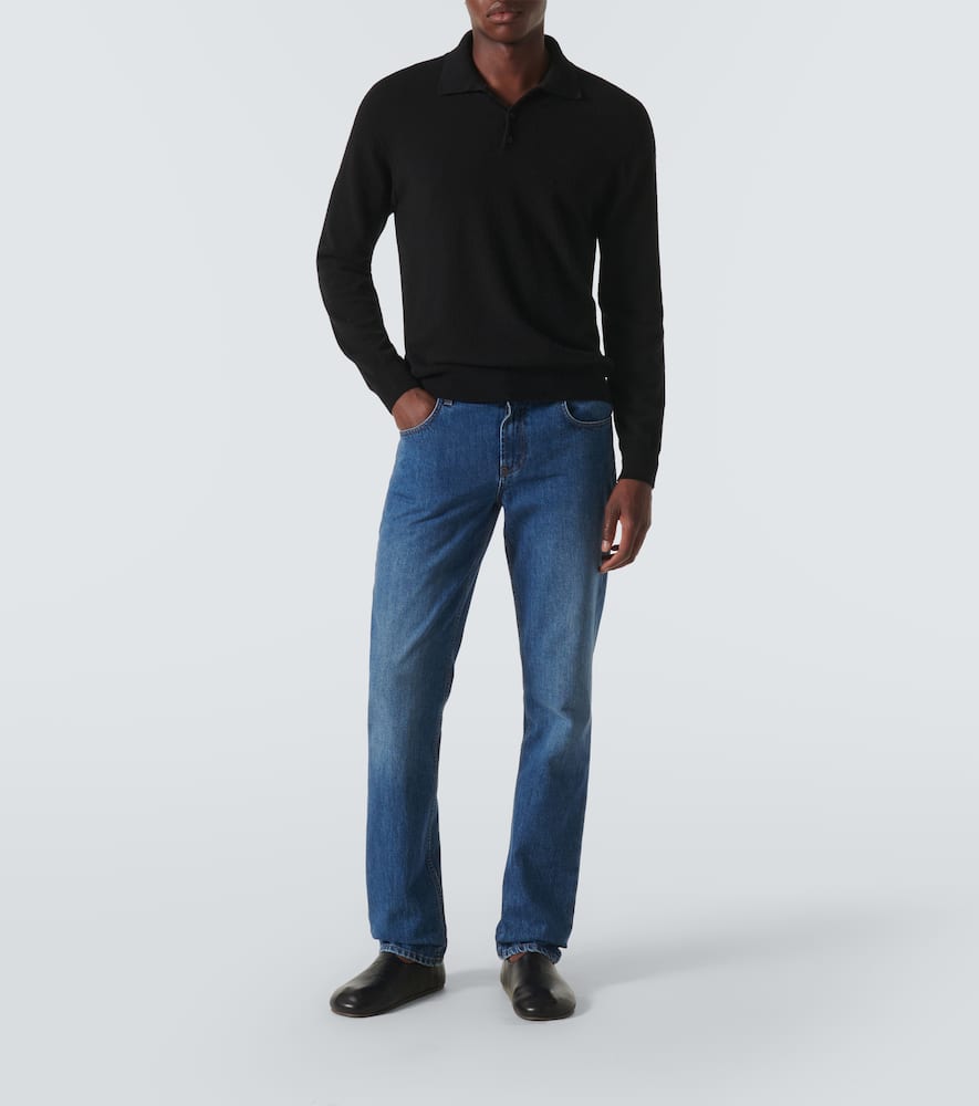 The Row Jaxon Cotton Flared Jeans In Washed Blue
