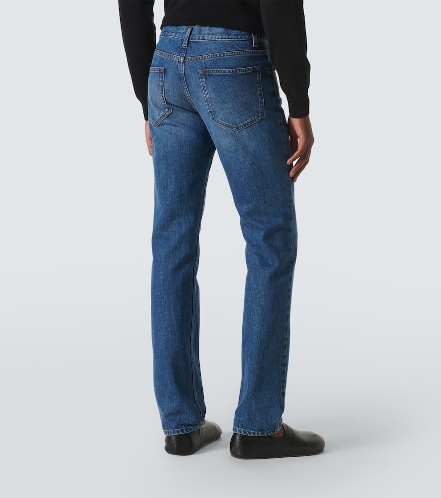 The Row Jaxon Cotton Flared Jeans In Washed Blue